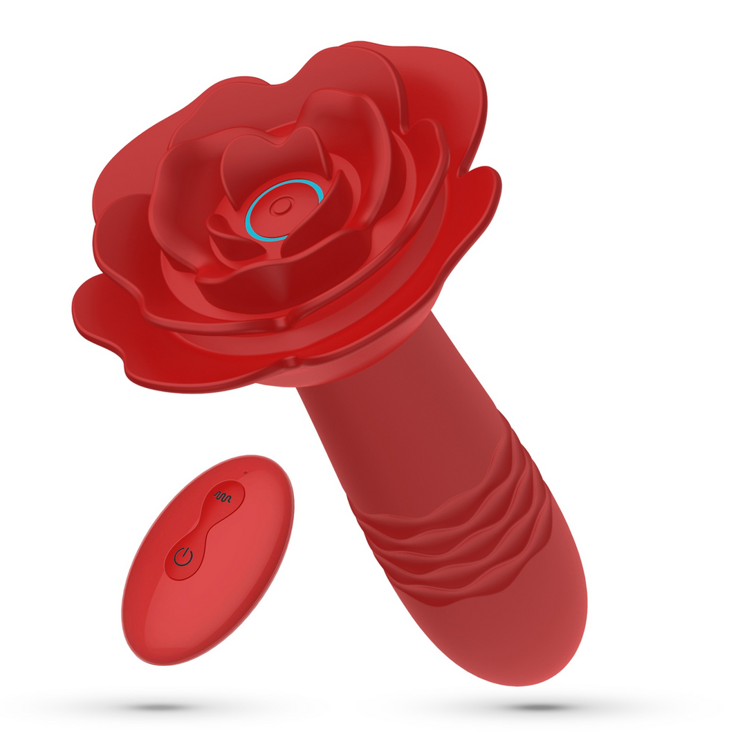 Plug anal Romeo 10 fonctions – avec télécommande, à va-et-vient, rouge | Crushious