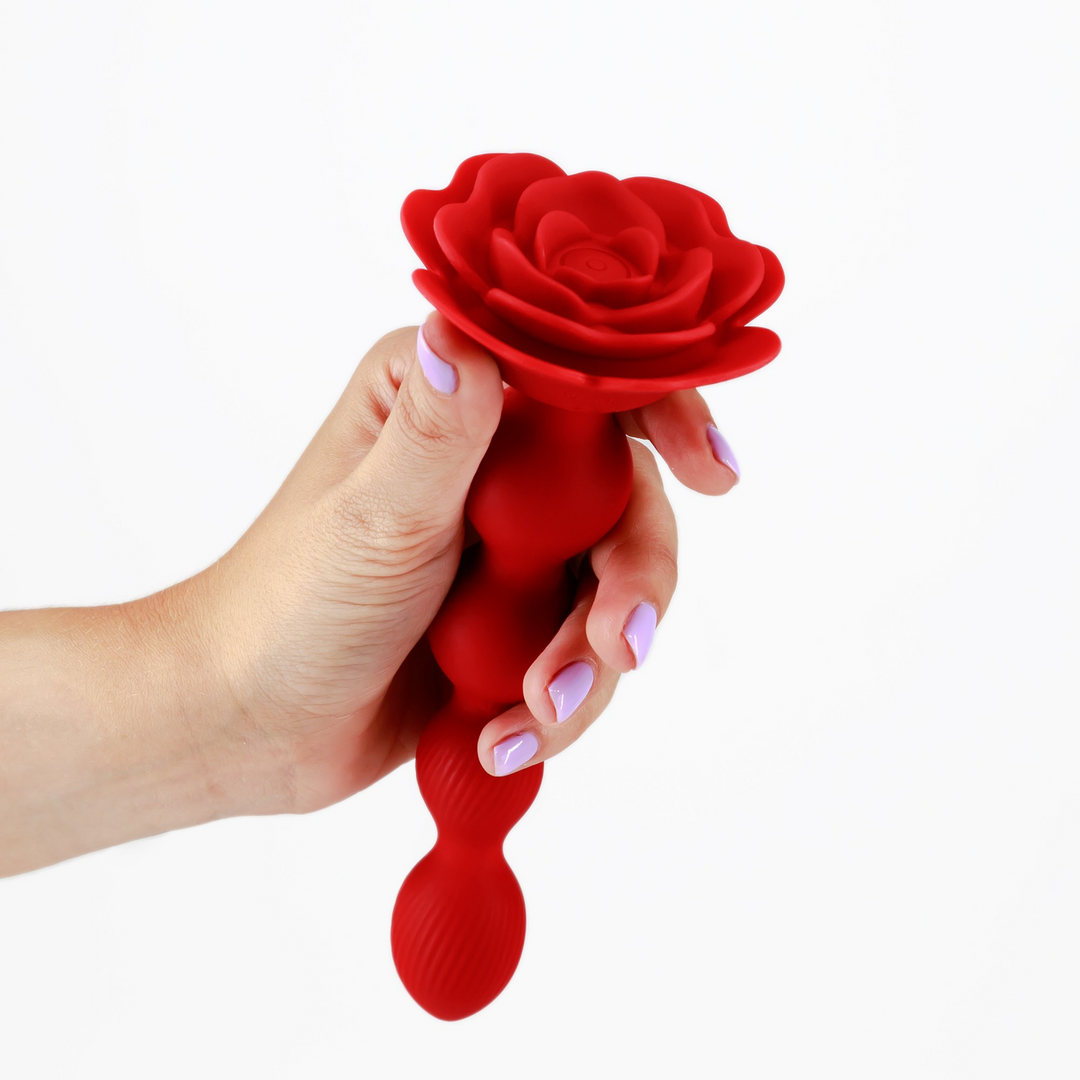 Butt plug Rosaline 10 functions – vibrating, jewelled, red | Crushious