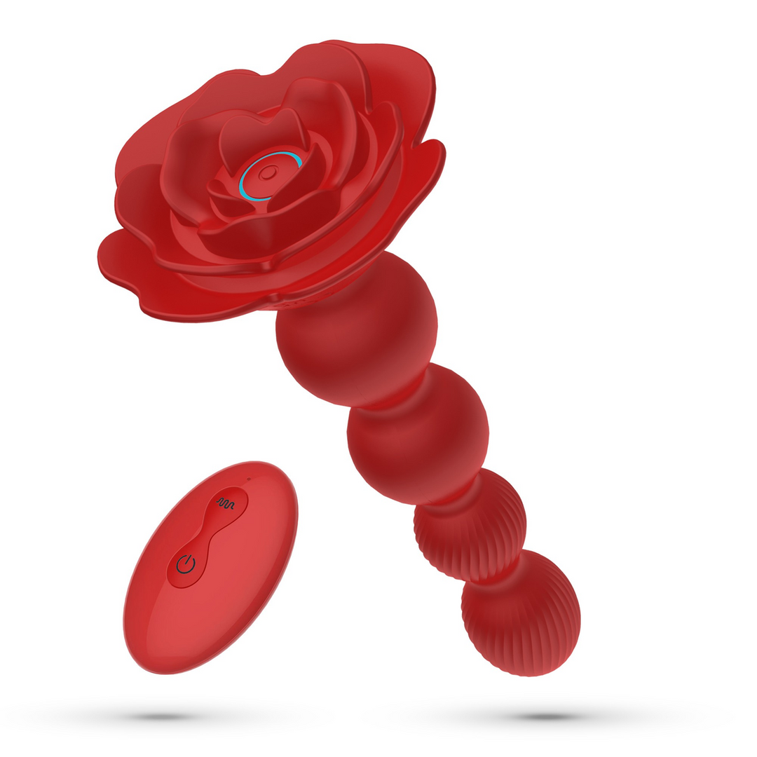 Butt plug Rosaline 10 functions – vibrating, jewelled, red | Crushious