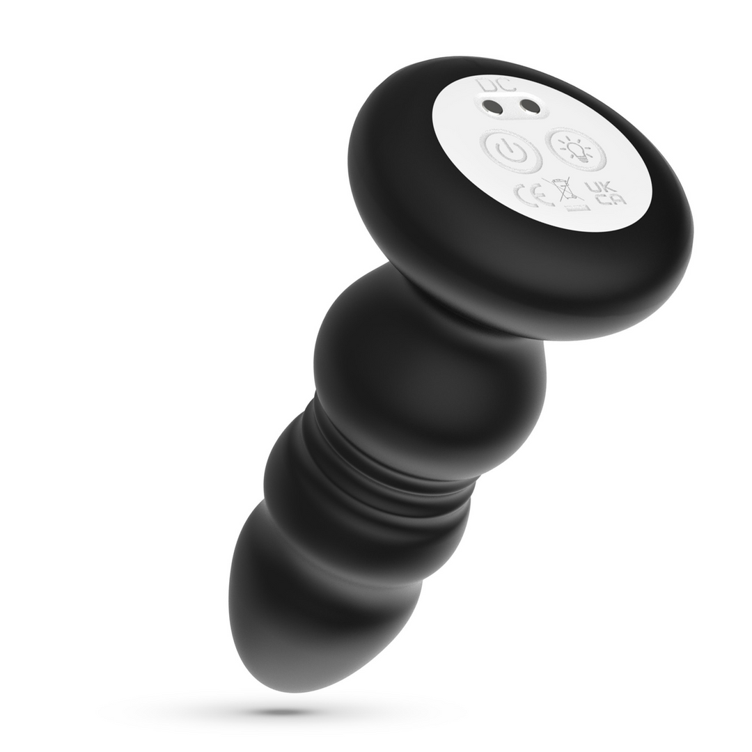 Plug anal Australis LED RGB – con mando a distancia, negro | Crushious