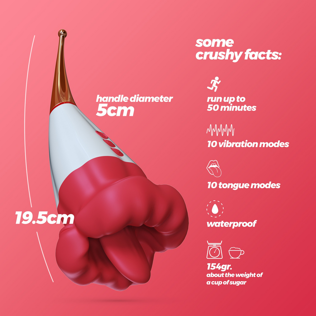 Estimulador de clítoris Jagger Licking 10 funciones – doble, rojo | Crushious