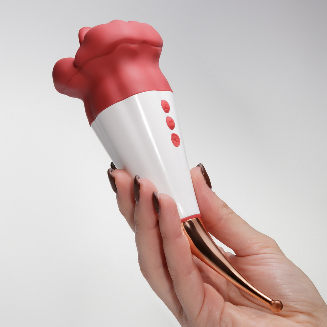 Estimulador de clítoris Jagger Licking 10 funciones – doble, rojo | Crushious