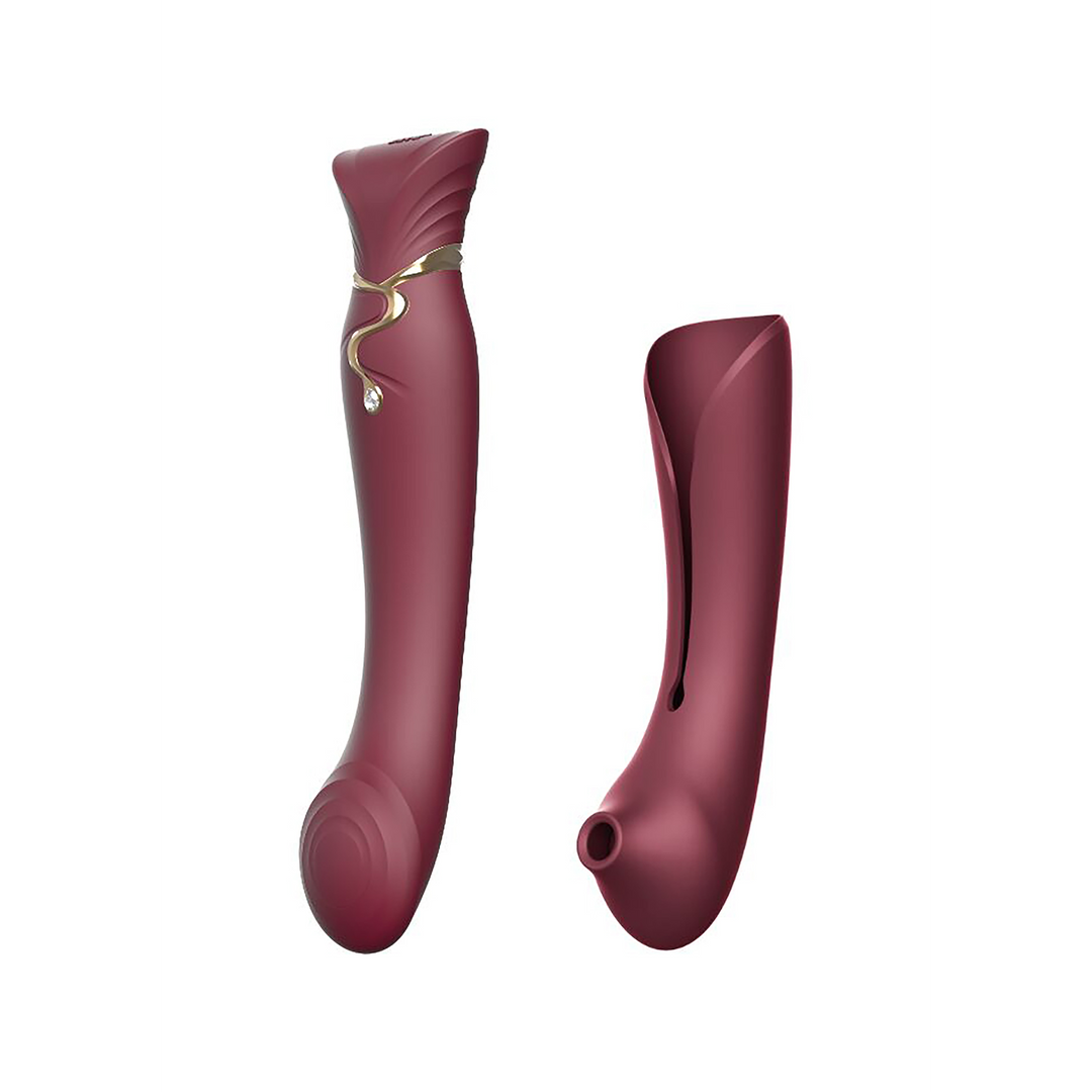 Csikló stimulátor Queen Air Pulse 21.5 cm – app-vezérelt, piros | Zalo