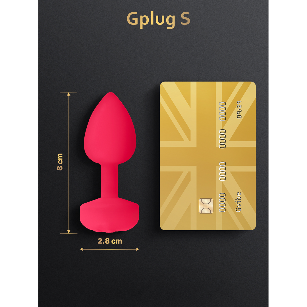 Butt plug 8 cm – jewelled, pink | G-Vibe
