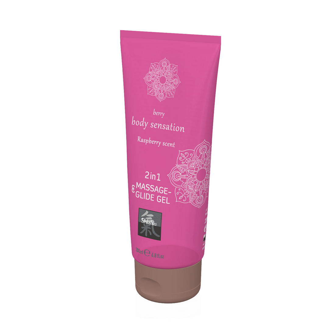Gel massage et plaisir 2 en 1 - Framboise - 200 ml