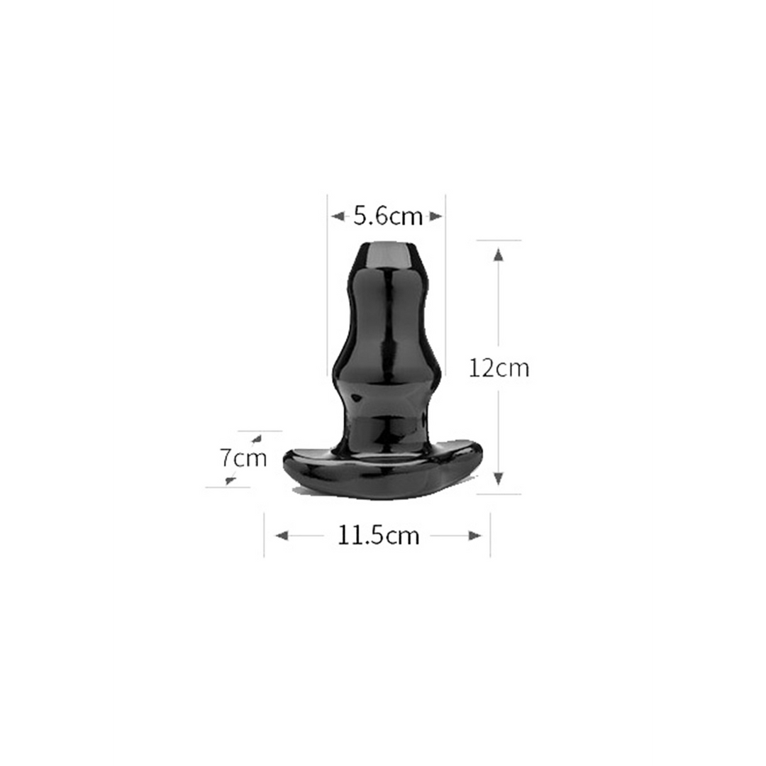 Plug anal Tunnel Hollow 12 cm – duplo, preto