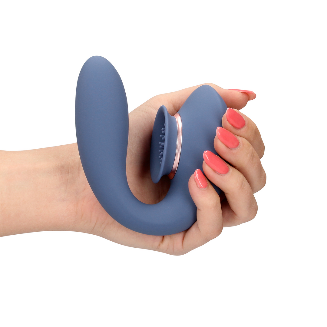 Twitch 3 - Rechargeable Vibrator and Suction - Blue/Grey