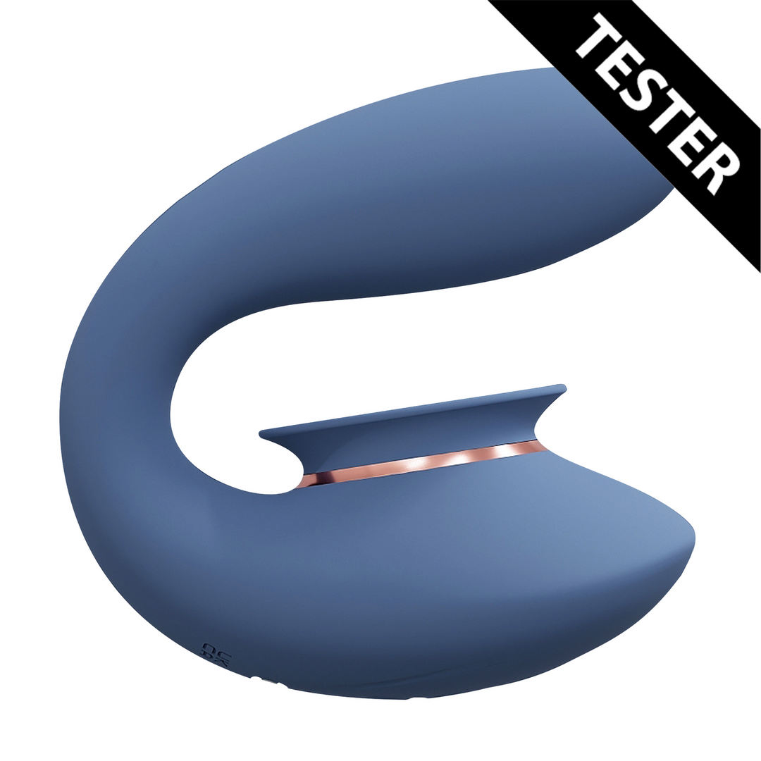 Twitch 3 - Vibrateur rechargeable et ventouse - Bleu/Gris - Testeur