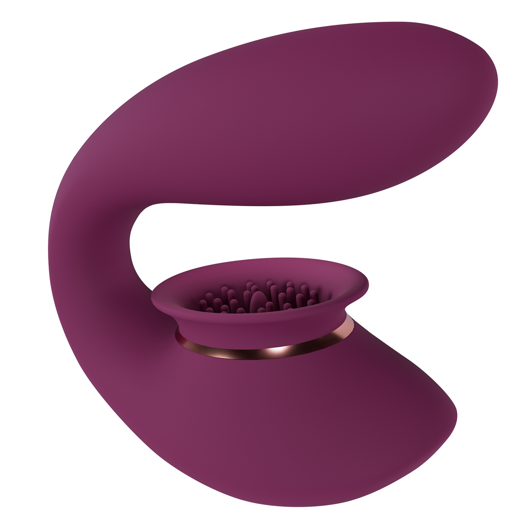 Twitch 3 - Vibrateur et suceur rechargeable - Bordeaux