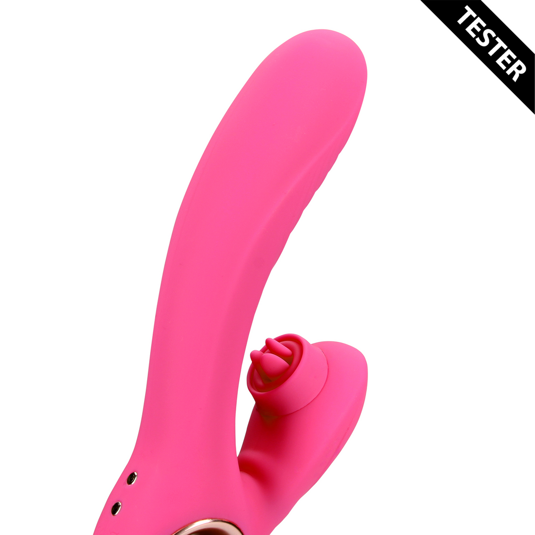 Tongue Flickering and Heating Rabbit Vibrator - Exuberant Pink - Tester