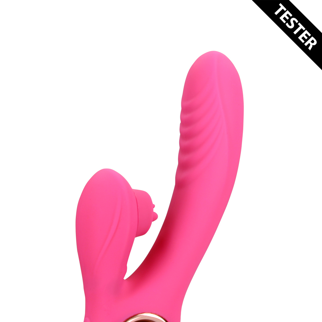 Tongue Flickering and Heating Rabbit Vibrator - Exuberant Pink - Tester