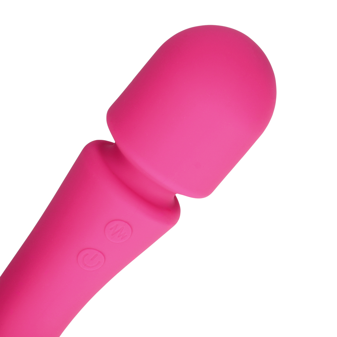 Ultra Soft Silicone Double-Sided Wand Vibrator - Prestone Pink
