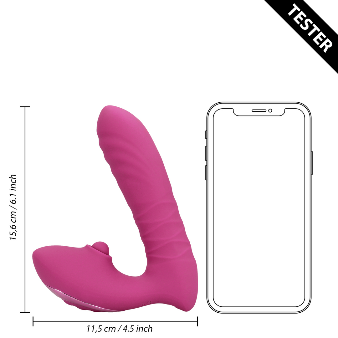 Thrusting and Tapping Vibrator - Powerful Pink - Tester