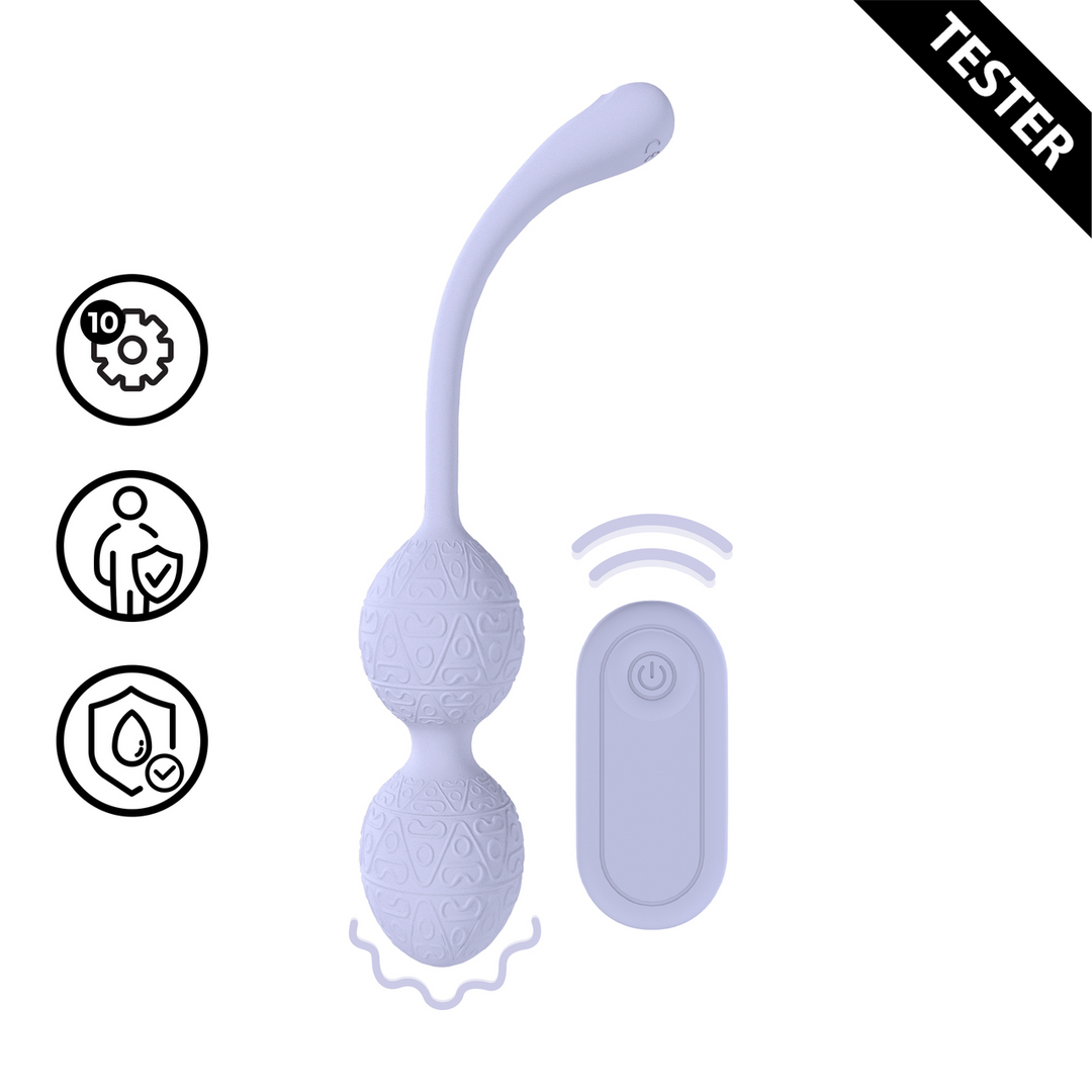 Perle de Kegel vibrante avec télécommande - Lavande - Testeur