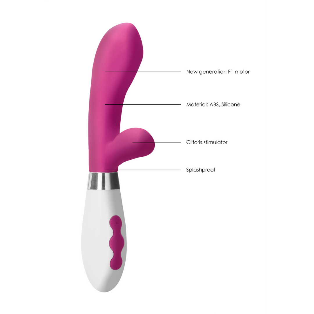Vibratore rabbit Achilles 21 cm – ricaricabile, rosa | Luna