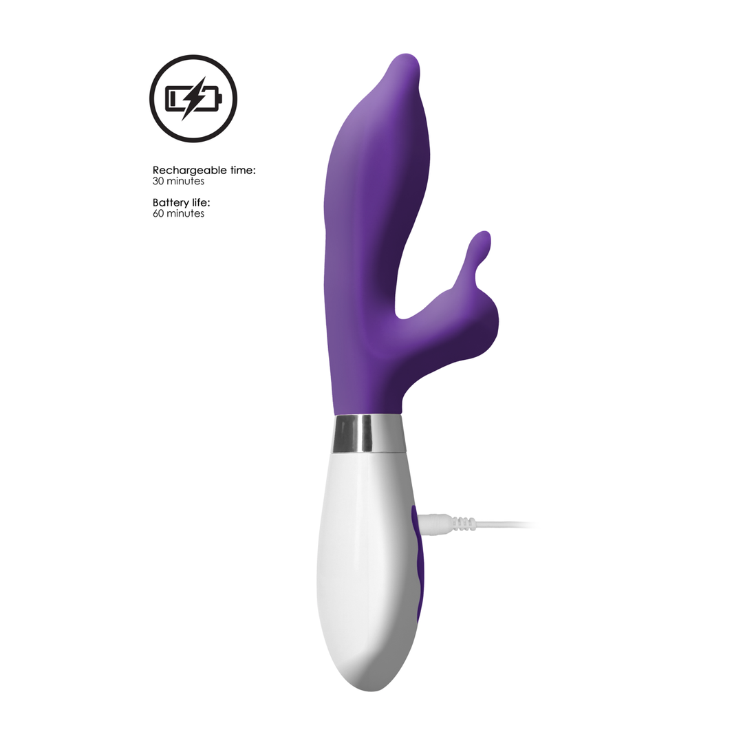 Rabbit vibrátor Adonis 22 cm – újratölthető, lila | Luna