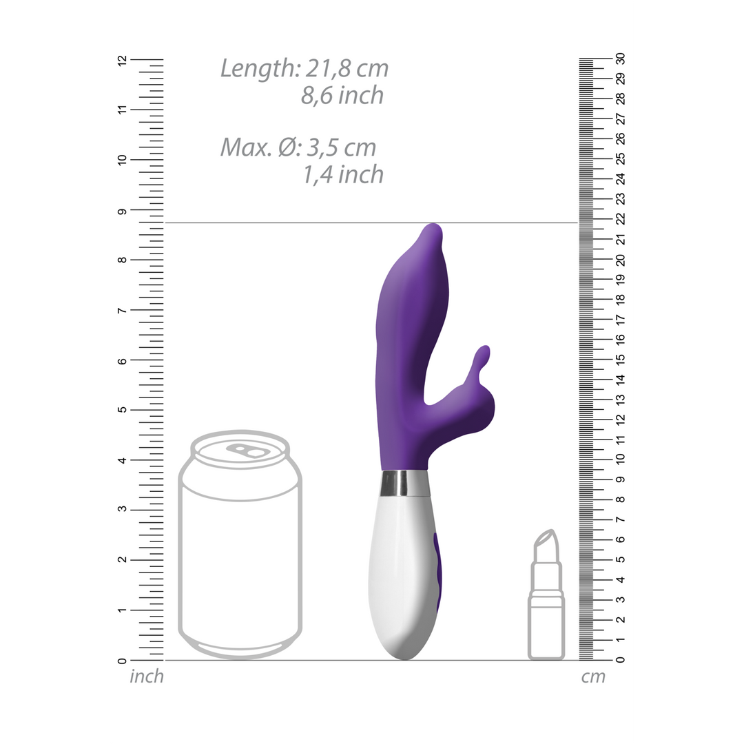 Rabbit vibrátor Adonis 22 cm – újratölthető, lila | Luna