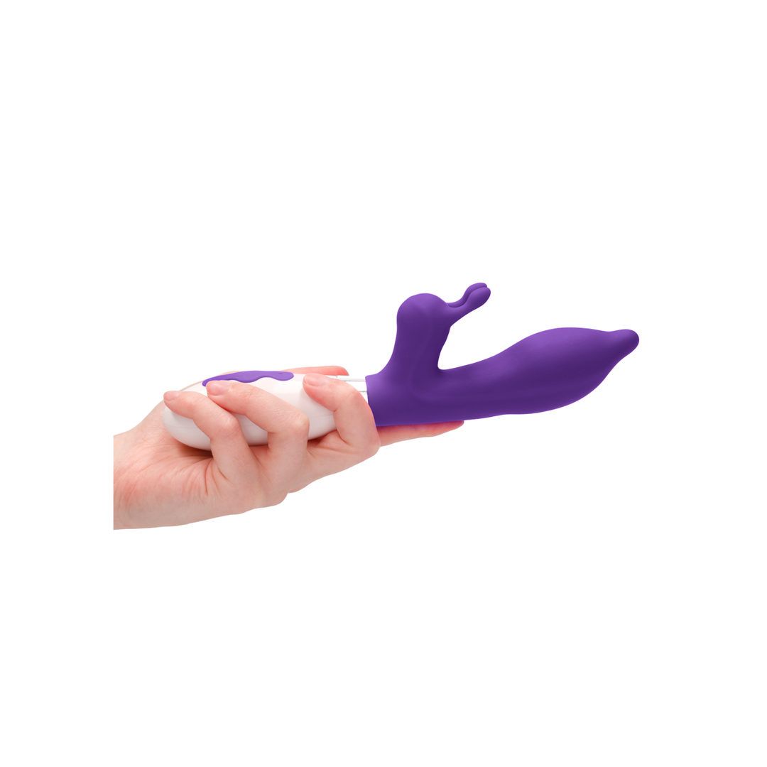 Rabbit vibrátor Adonis 22 cm – újratölthető, lila | Luna