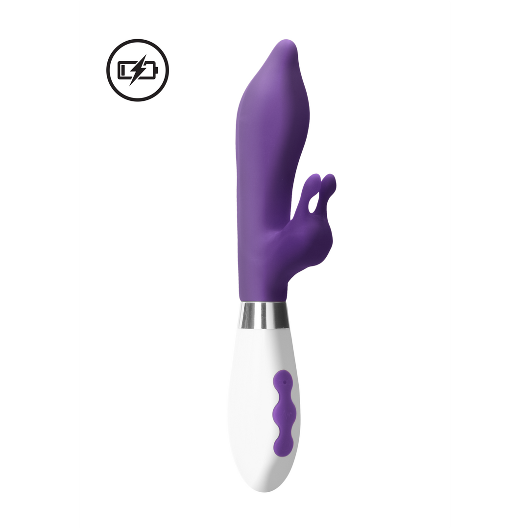 Rabbit vibrátor Adonis 22 cm – újratölthető, lila | Luna