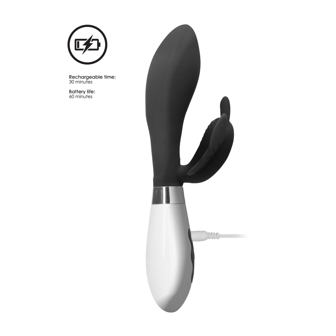 Vibratore rabbit Alexios 21 cm – ricaricabile, nero | Luna