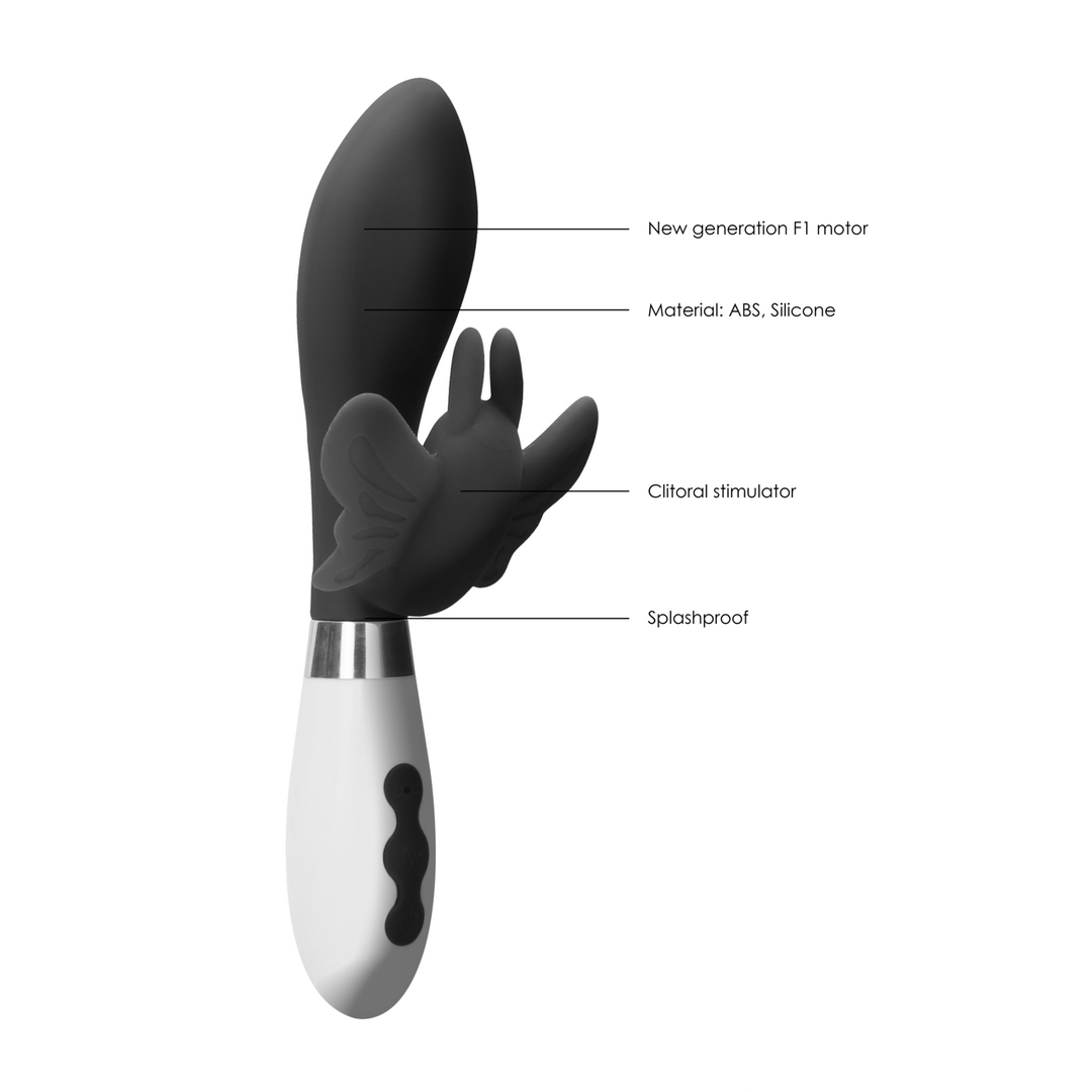 Vibratore rabbit Alexios 21 cm – ricaricabile, nero | Luna