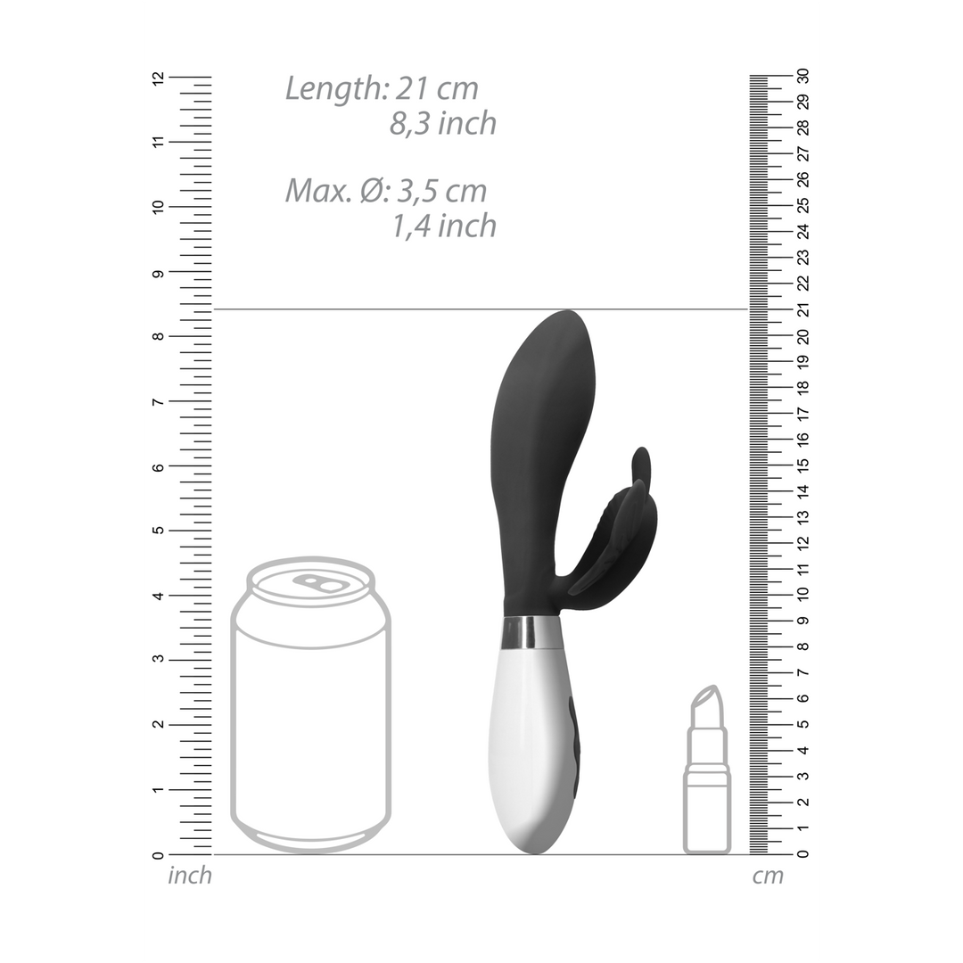 Vibratore rabbit Alexios 21 cm – ricaricabile, nero | Luna