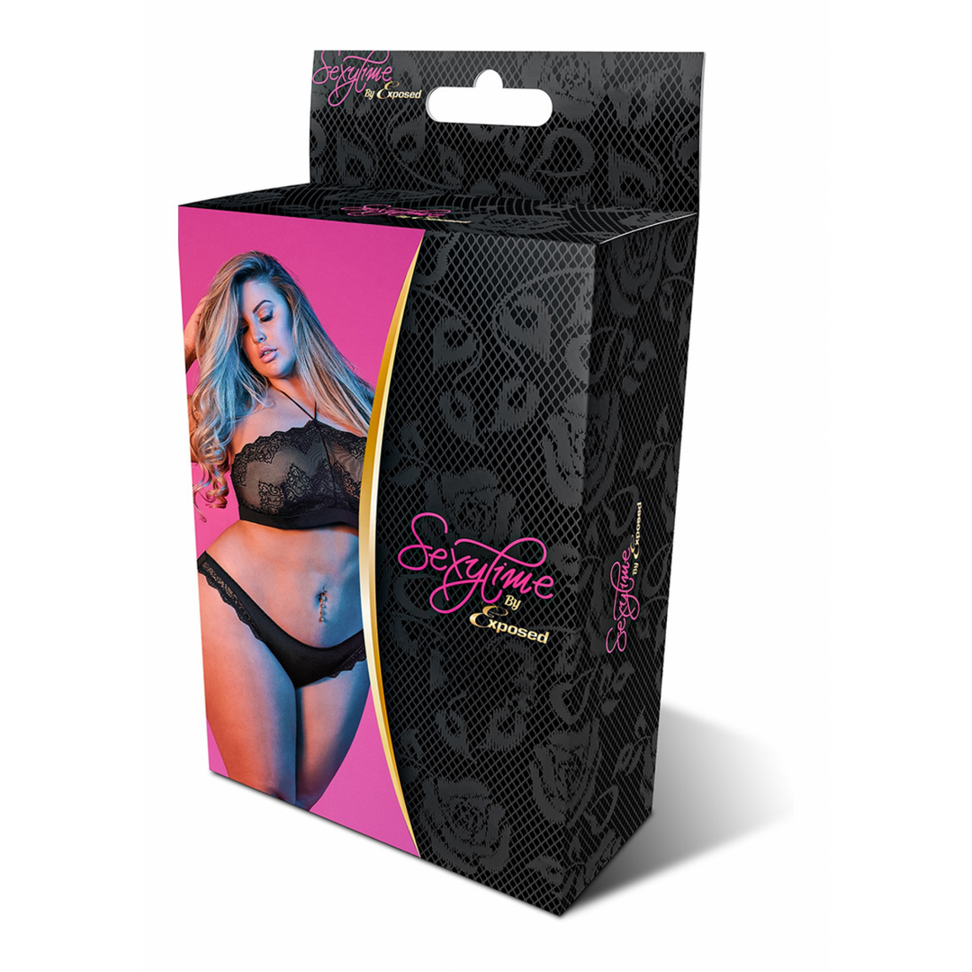 Ensemble licou bandeau et culotte - 2X - Noir