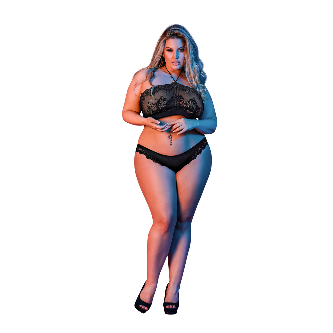 Dessous-Set Halter Bandeaux – schwarz M192BLK2XL | Magic Silk