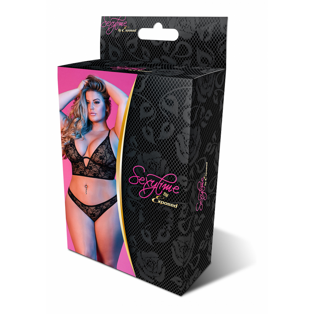 Ensemble bralette à armatures et culotte - 2X - Noir