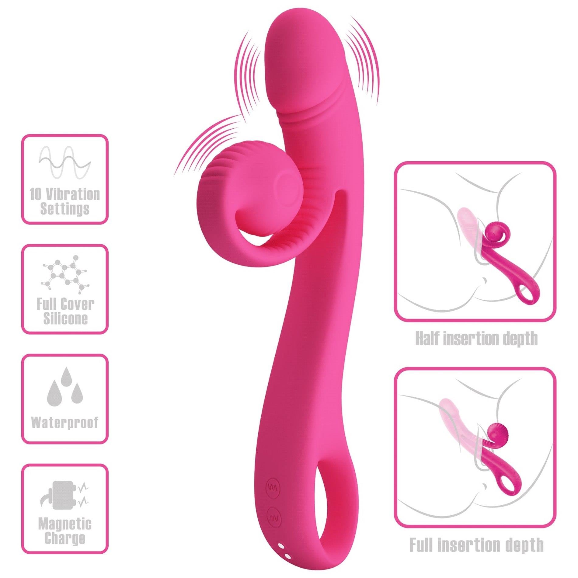 PRETTY LOVE - Amour Romance Beau Escargot Lapin – Rose vif