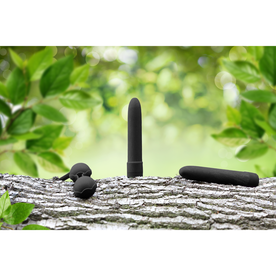 Vibrador clássico Biodegradable 17.7 cm – preto | Natural Pleasure