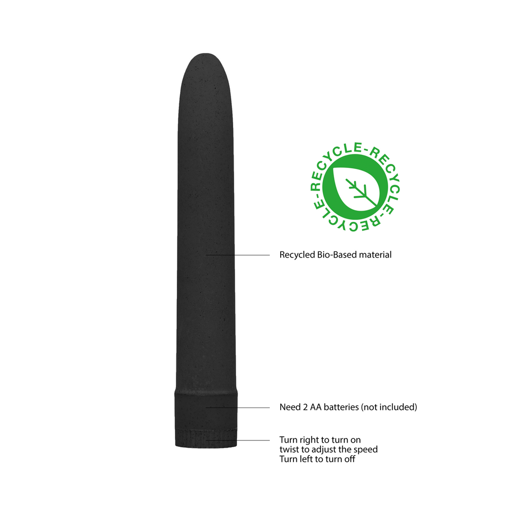 Vibrador clássico Biodegradable 17.7 cm – preto | Natural Pleasure