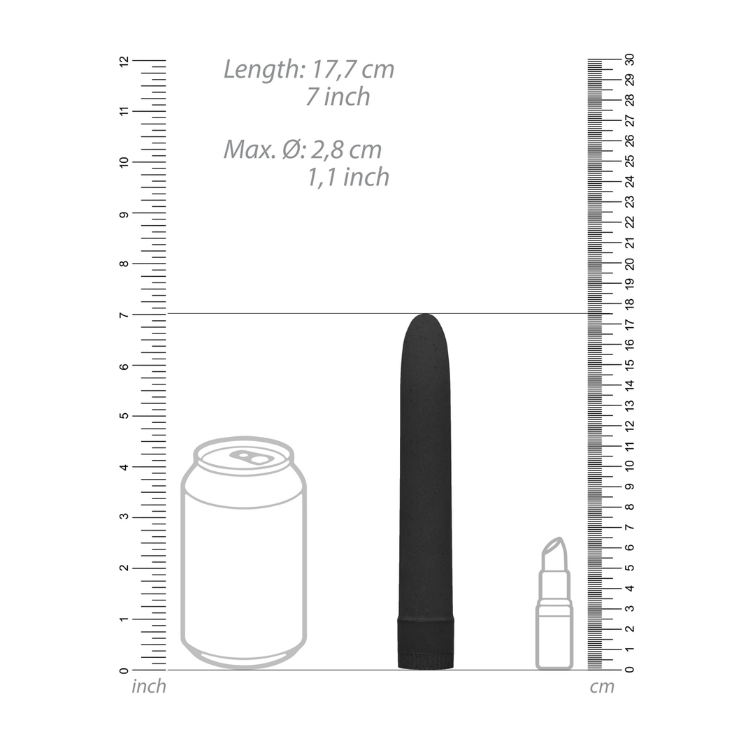 Vibrador clássico Biodegradable 17.7 cm – preto | Natural Pleasure