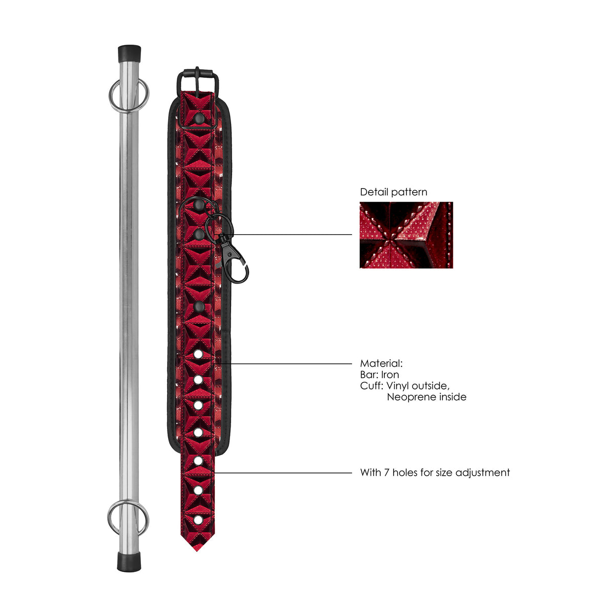 Bondage restraint Spreader Bar – red | Ouch!