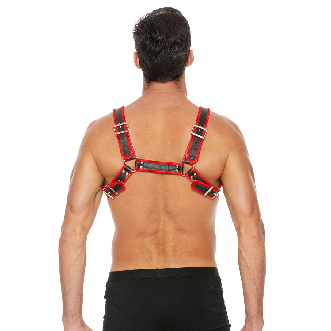 Imbracatura strap-on Bulldog Buckles – rossa | Ouch!