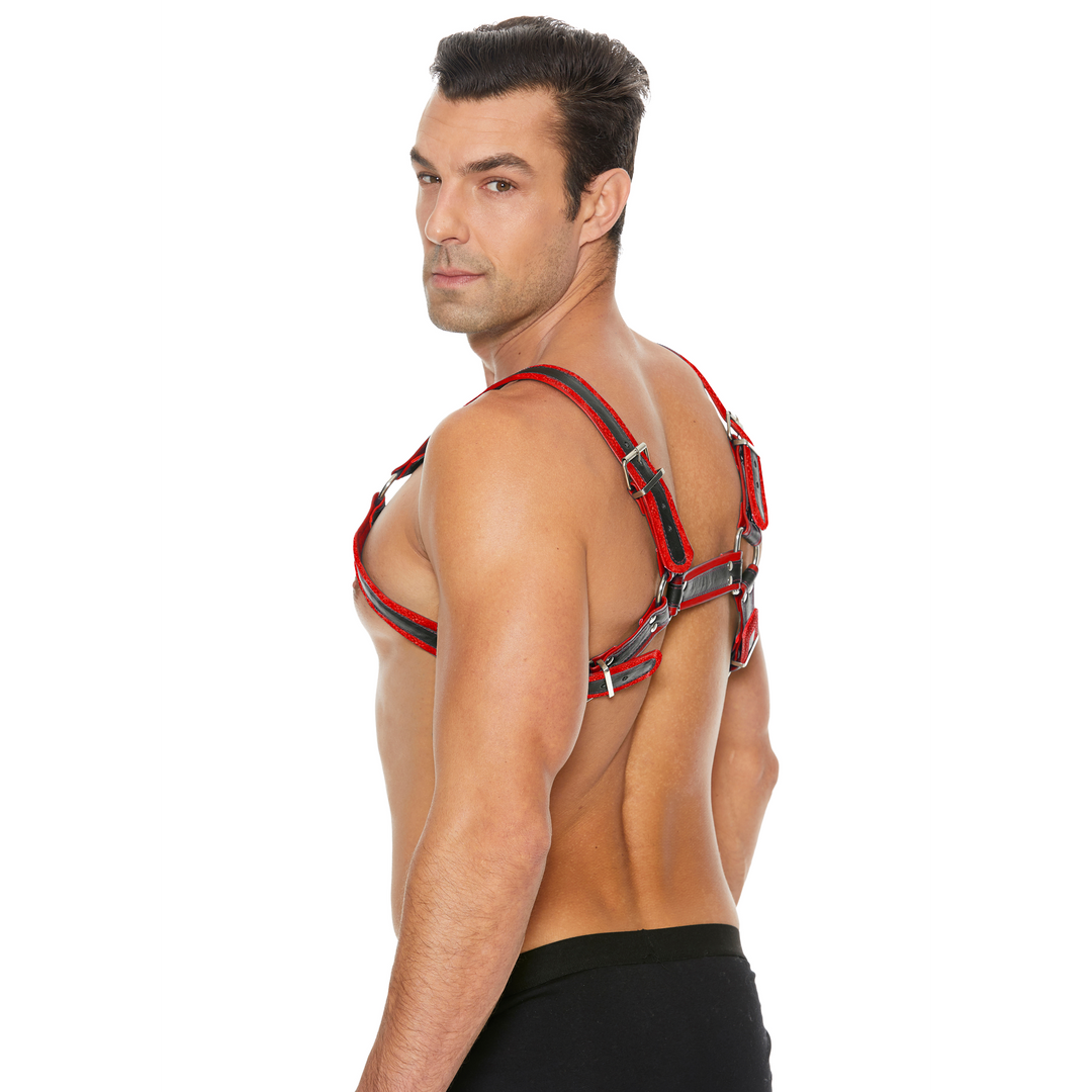 Imbracatura strap-on Bulldog Buckles – rossa | Ouch!
