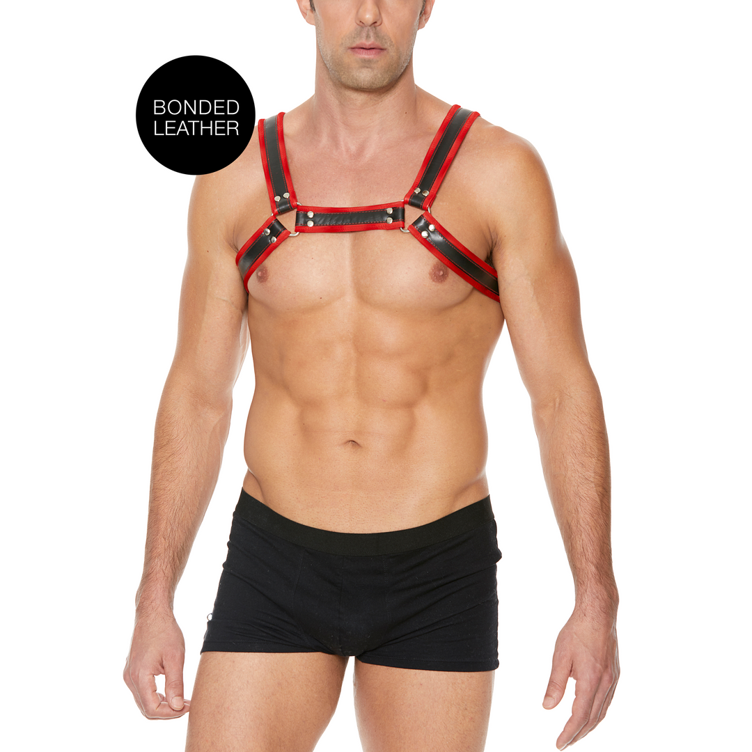 Imbracatura strap-on Bulldog Buckles – rossa | Ouch!