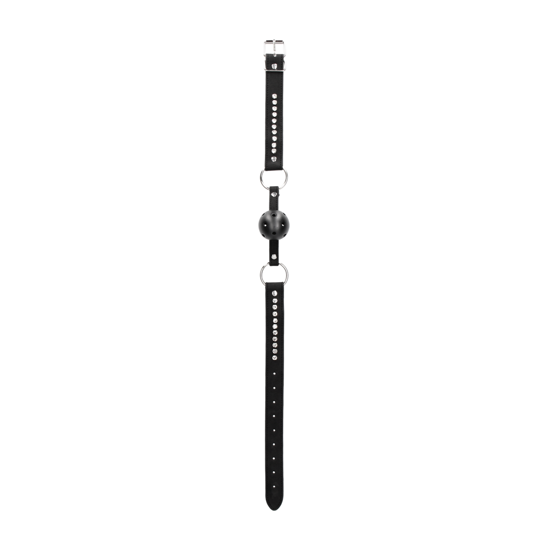 Mordaza Breathable Studded – con joya, negra | Ouch!