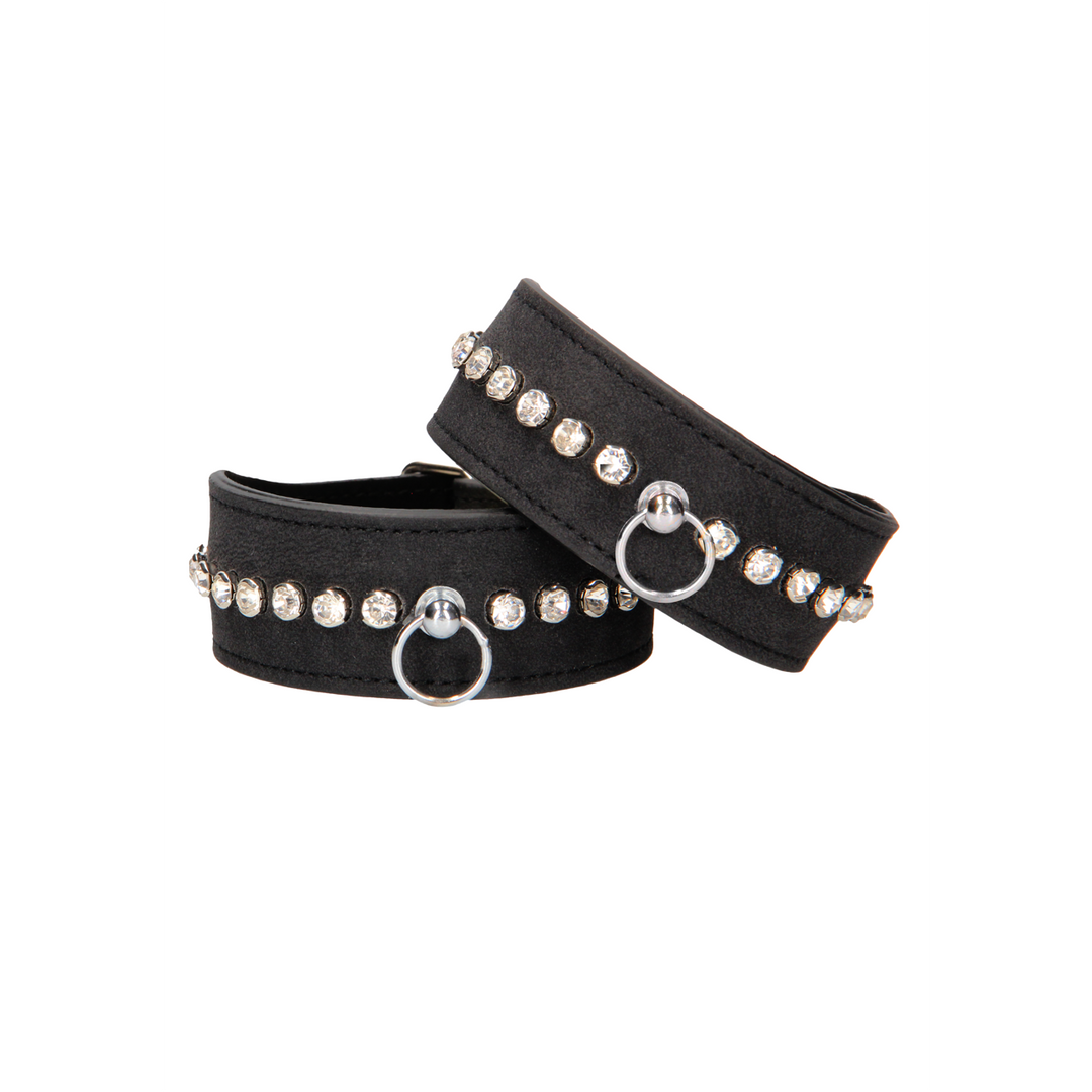 Esposas Studded Ankle Cuffs – con joya, negra | Ouch!