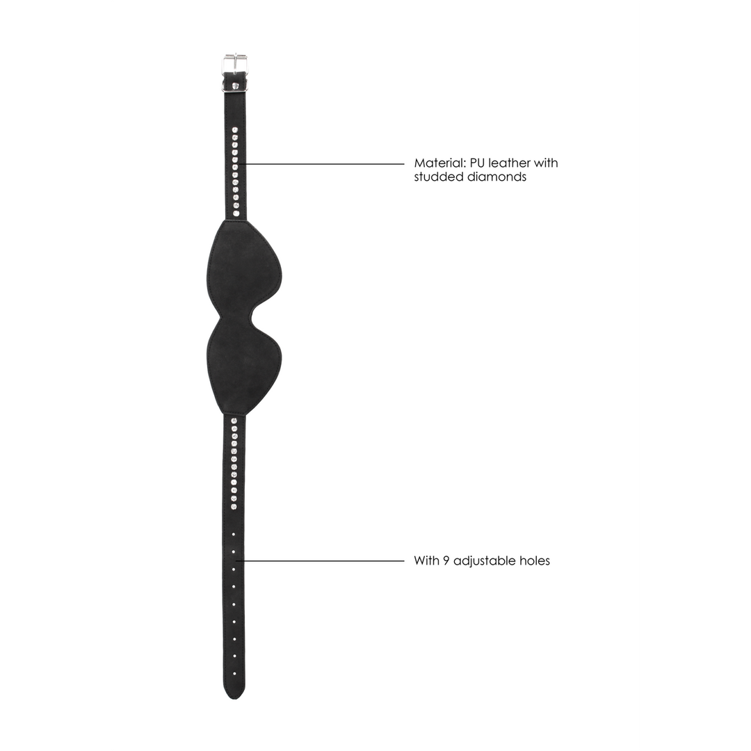 Maske Studded Eye – mit Schmuckstein, schwarz | Ouch!