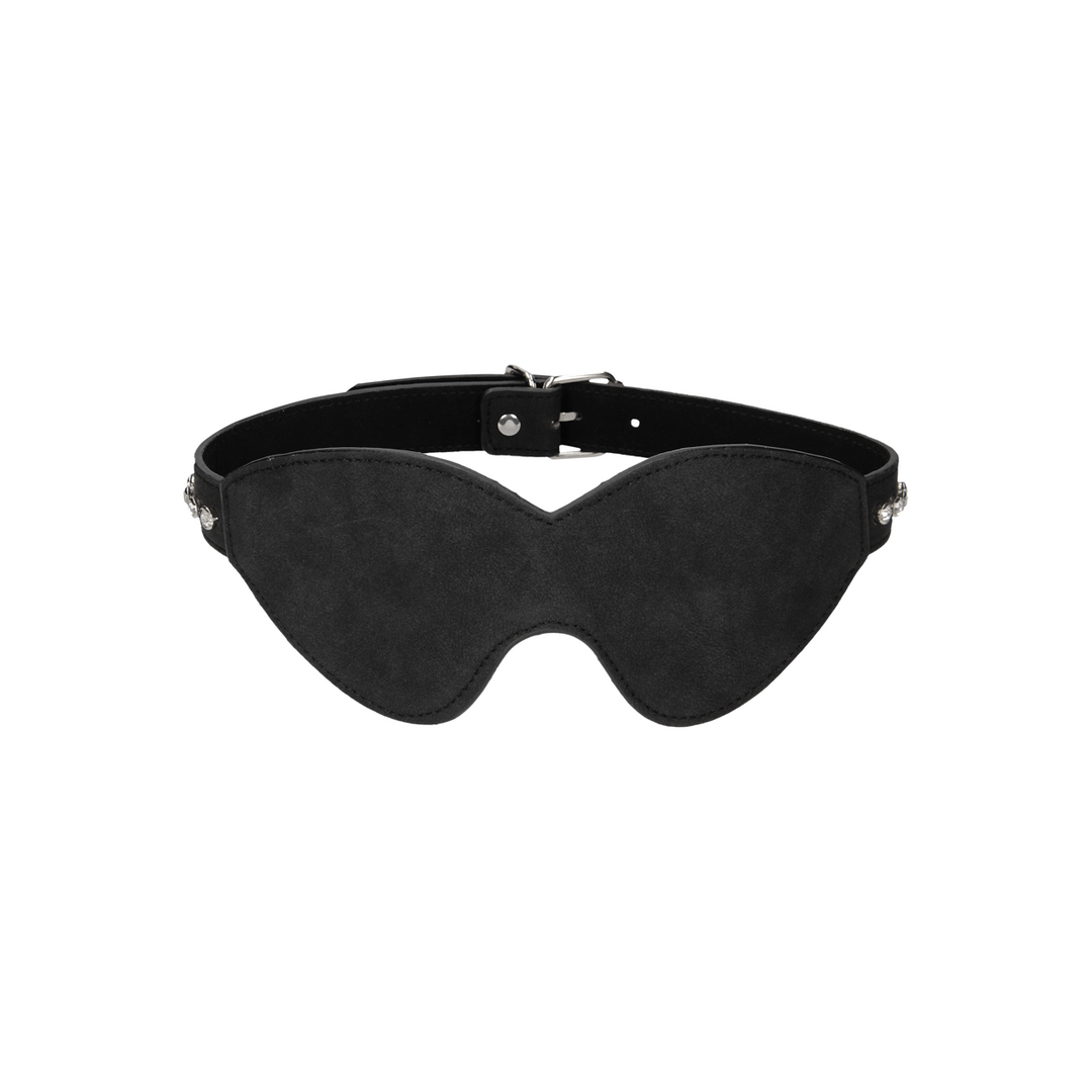 Maske Studded Eye – mit Schmuckstein, schwarz | Ouch!