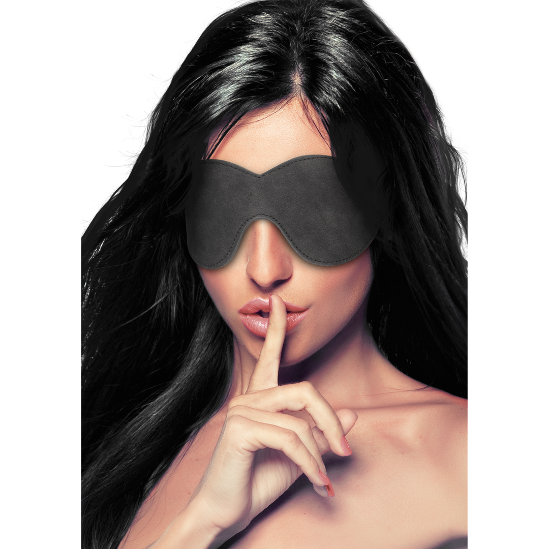 Maske Studded Eye – mit Schmuckstein, schwarz | Ouch!