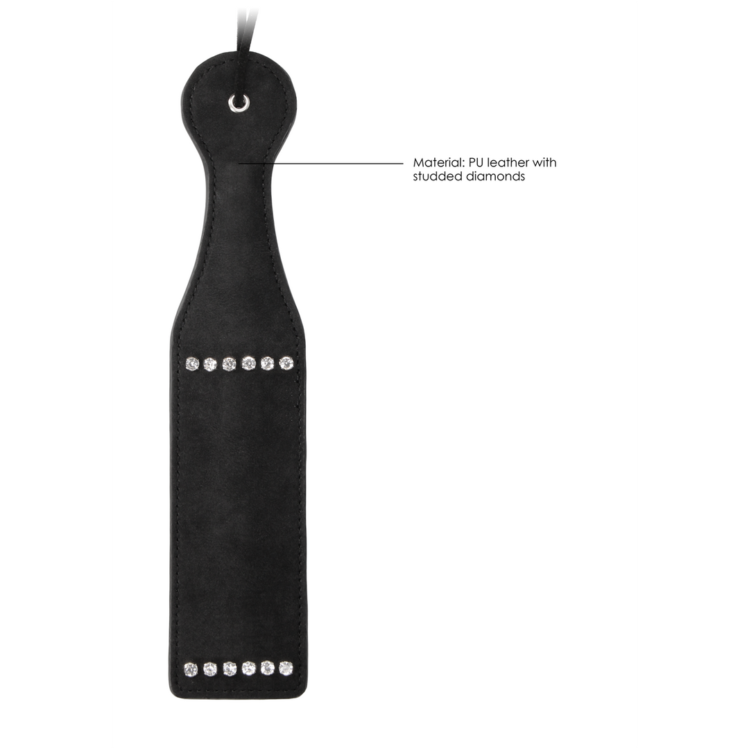 Látigo Studded Paddle – con joya, negro | Ouch!