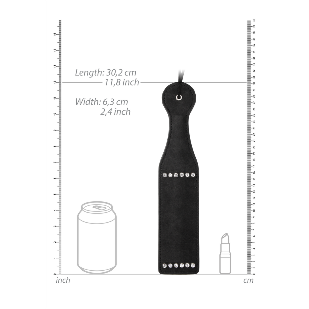 Látigo Studded Paddle – con joya, negro | Ouch!