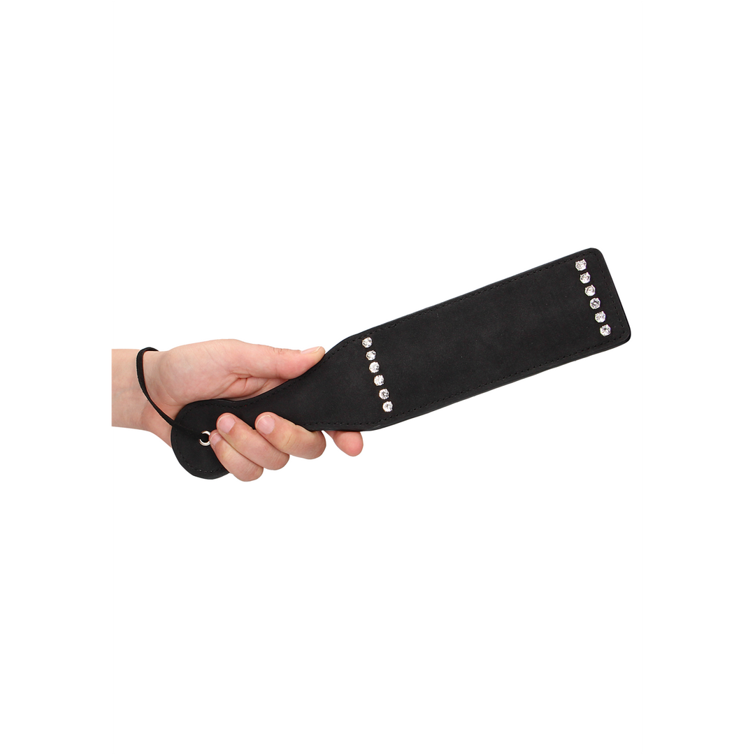 Látigo Studded Paddle – con joya, negro | Ouch!