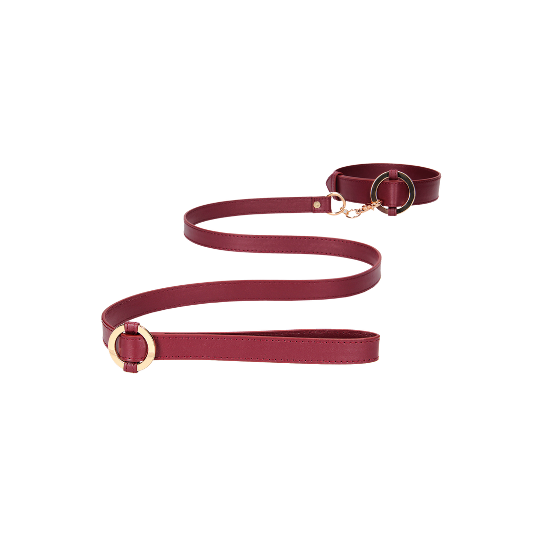 Atadura bondage Luxurious Collar with Leash – roja | Ouch!