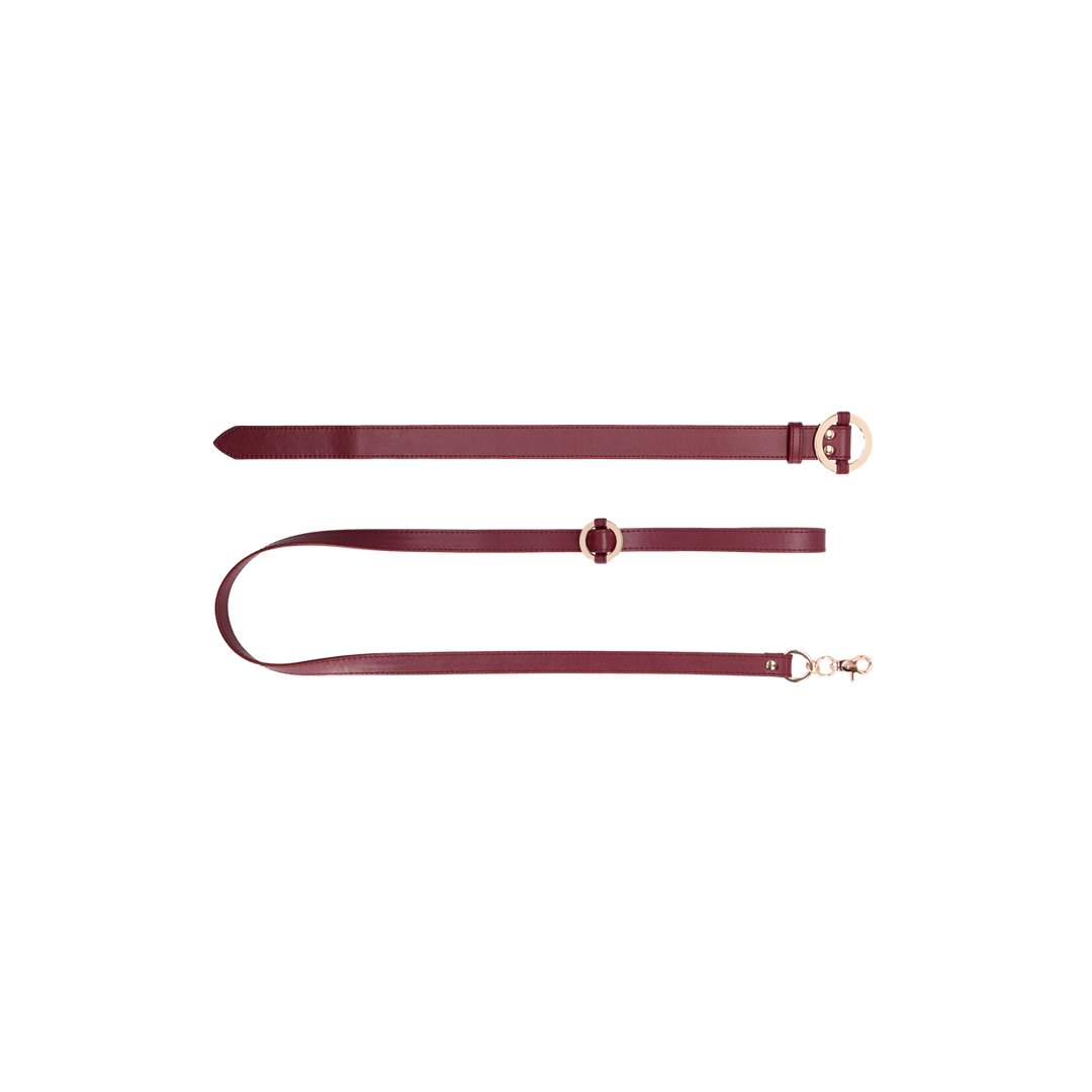 Atadura bondage Luxurious Collar with Leash – roja | Ouch!