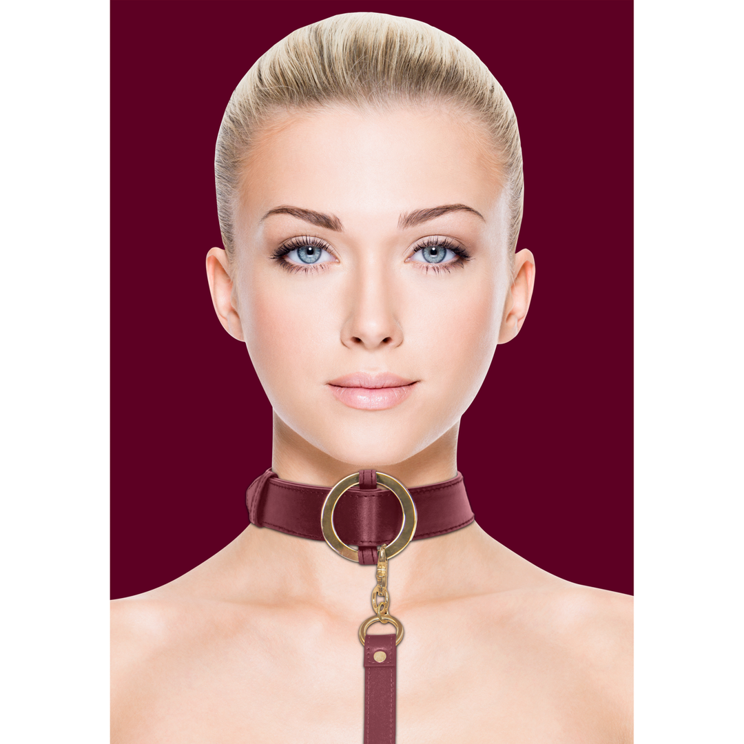 Atadura bondage Luxurious Collar with Leash – roja | Ouch!