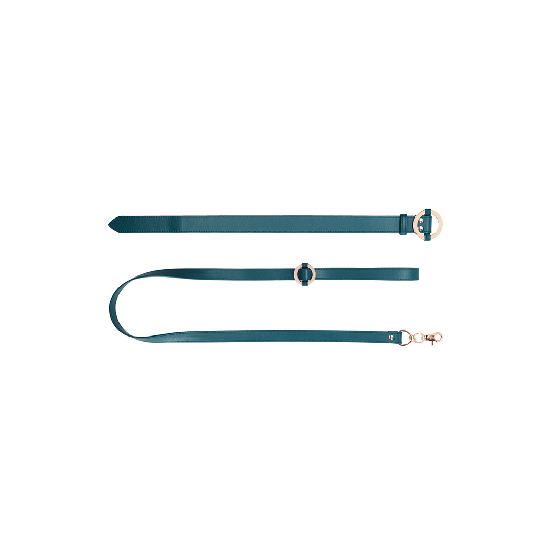 Bondage restraint Luxurious Collar with Leash – green | Ouch!