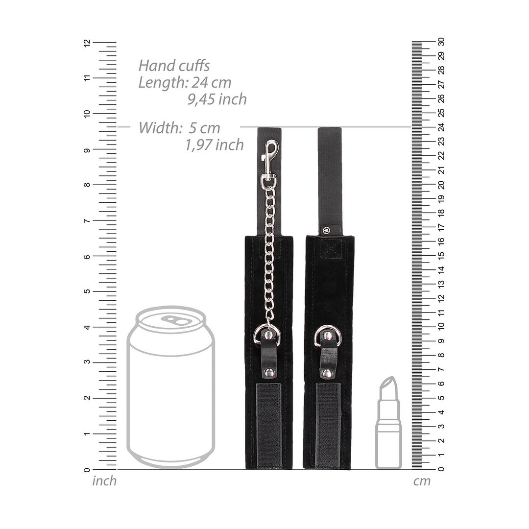 Esposas Velcro Collar with Leash – negra | Ouch!